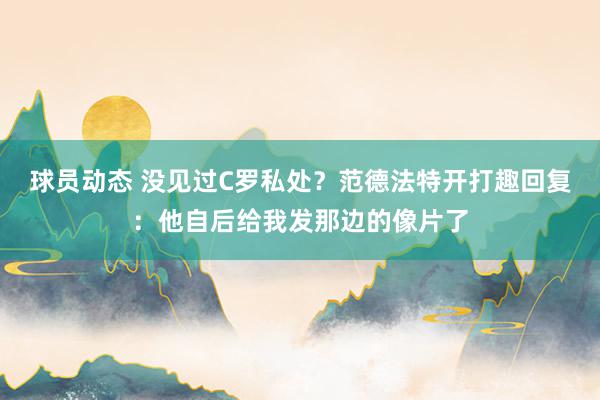 球员动态 没见过C罗私处？范德法特开打趣回复：他自后给我发那边的像片了