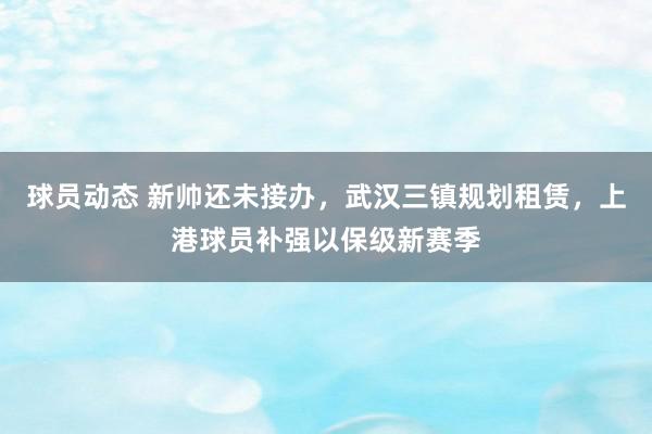 球员动态 新帅还未接办，武汉三镇规划租赁，上港球员补强以保级新赛季